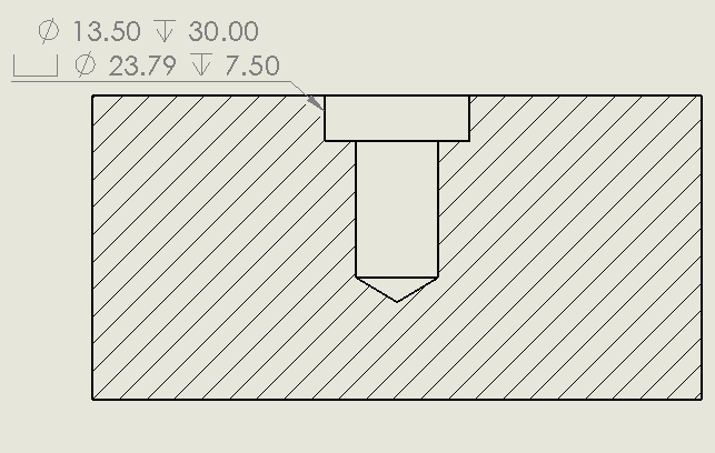 Counterbore Holes size
