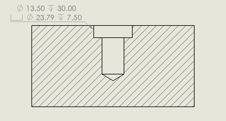 Counterbore Holes size