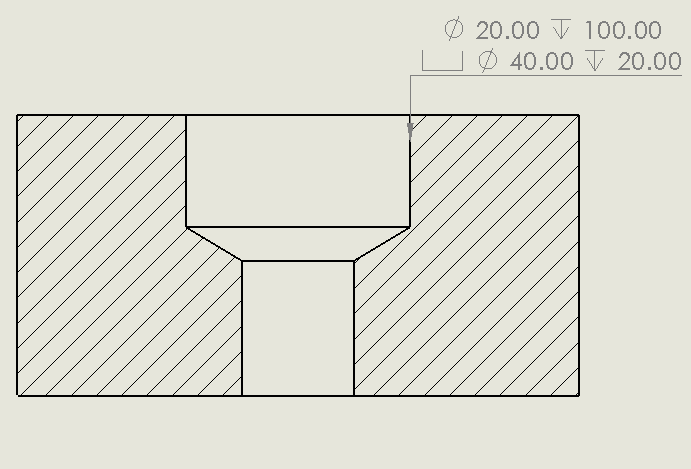 drawing of Counterdrill hole