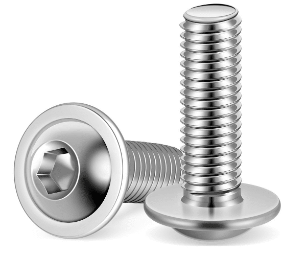 Button head screw with hex socket drive