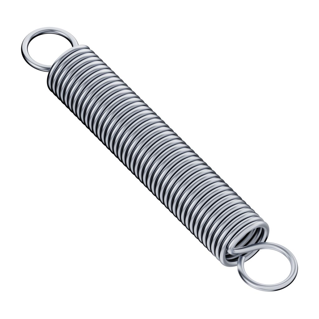Extension spring — close-wound coil spring that stores energy under tension