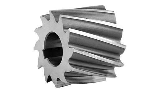 Heavy-duty plain milling cutter with a steep helix angle and widely spaced teeth
