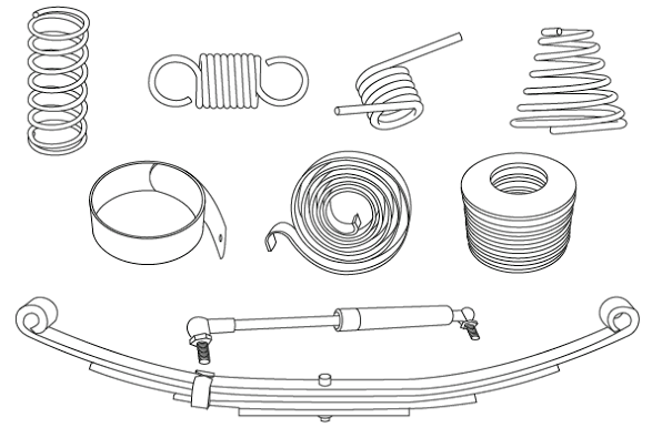 Types of springs — overview of compression, torsion, extension, leaf, and coil spring varieties