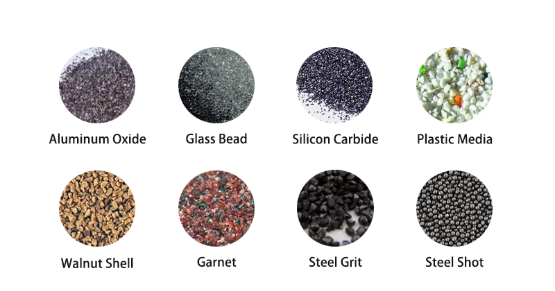 Common types of sandblasting media
